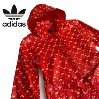 アディダス(adidas)のadidas アディダス フード コート トレフォイル PUコーティング S(ロングコート)