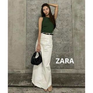 ZARA - ZARA ホワイト ロングデニムスカート M