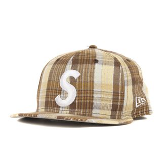 シュプリーム(Supreme)の美品 Supreme シュプリーム キャップ サイズ:7 3/4(61.5cm) 23SS NEW ERA メタリックチェック Sロゴ ベースボールキャップ Metallic Plaid S Logo New Era ブラウン コラボ 帽子【メンズ】【中古】(キャップ)