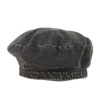 テンダーロイン(TENDERLOIN)の美品 TENDERLOIN テンダーロイン アシッド加工 コットン ベレー帽　V/J HAT ACID WASH ブラック 黒 帽子【メンズ】【中古】(ハンチング/ベレー帽)