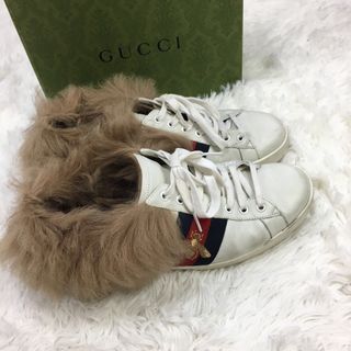 GUCCI グッチ シェリーライン BEE 白 スニーカー ローカットシューズ