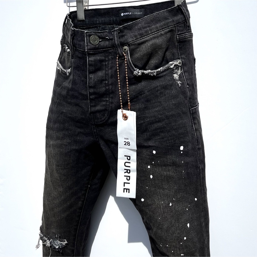 新品 PURPLE BRAND P001 ペイント加工スキニーデニム 28の通販 新品 PURPLE BRAND P001 ペイント加工スキニーデニム 28の通販