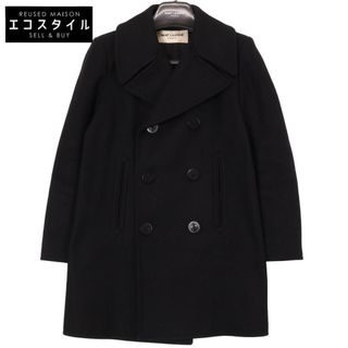 サンローラン(Saint Laurent)のサンローランパリ 15AW 376282 ｴﾃﾞｨ期 ﾌﾞﾗｯｸ ﾀﾞﾌﾞﾙﾌﾞﾚｽﾄﾒﾙﾄﾝｺｰﾄ 34(その他)