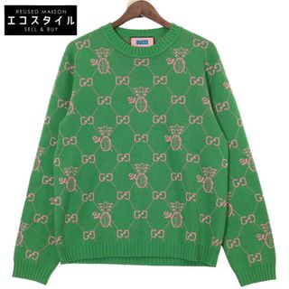 グッチ(Gucci)のグッチ 22AW 683091 グリーン パイナップル ジャガードニット L(その他)