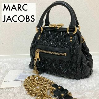 MARC JACOBS - マークジェイコブス がま口 チェーン 2way バッグ 黒 ゴールド金具 レザー