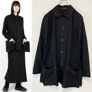 ヨウジヤマモト(Yohji Yamamoto)のヨウジヤマモト 21SS C/LYOCELL RAGLAN JKT 黒1(その他)