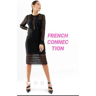 フレンチコネクション(FRENCH CONNECTION)の美品オススメ‼️❤︎FRENCHCONNECTION❤︎ブラックレースワンピース(ひざ丈ワンピース)