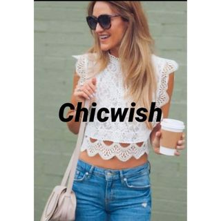 シックウィッシュ(Chicwish)のスカートも出品中‼️🤍Chicwish🤍ホワイトレースブラウス(シャツ/ブラウス(半袖/袖なし))