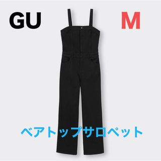 GU - GU ベアトップサロペットパンツ 黒 Ｍサイズ