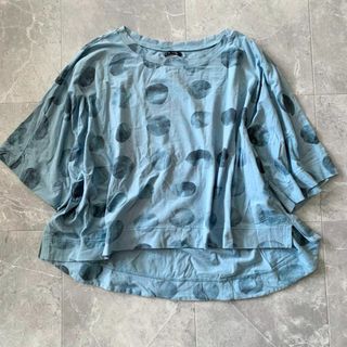 m_mefu 芽風 ビッグドット カットソー プルオーバー 萌インターナショナル(Tシャツ(半袖/袖なし))