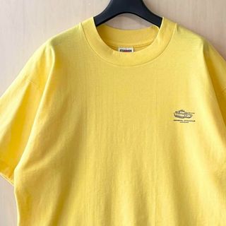 フルーツオブザルーム(FRUIT OF THE LOOM)の90s古着ヴィンテージ　ワンポイント　戦車　ロゴTシャツ　戦車　シングルステッチ(Tシャツ/カットソー(半袖/袖なし))