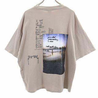 マークゴンザレス(Mark Gonzales)のマークゴンザレス バックプリント 半袖 Tシャツ L ベージュブラウン系 Mark Gonzales メンズ(Tシャツ/カットソー(半袖/袖なし))