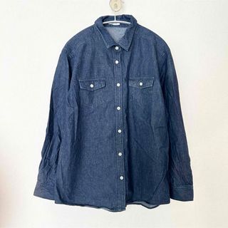 【超美品】デニムシャツ XL ブルー シャツ デニム (シャツ/ブラウス(長袖/七分))