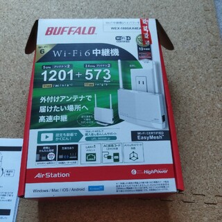 バッファロー(Buffalo)のBUFFALO Wi-Fi 6 対応中継機 WEX-1800AX4EA(PC周辺機器)