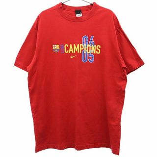 ナイキ(NIKE)のナイキ FCバルセロナ プリント サッカー 半袖 Tシャツ XL レッド NIKE メンズ(Tシャツ/カットソー(半袖/袖なし))