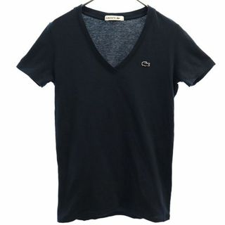 ラコステ(LACOSTE)のラコステ ワンポイントワッペン 半袖 Vネック Tシャツ 34 ネイビー LACOSTE レディース(Tシャツ(半袖/袖なし))