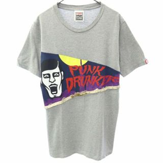 パンクドランカーズ(PUNK DRUNKERS)のパンクドランカーズ プリント 半袖 Tシャツ S グレー PUNK DRUNKERS メンズ(Tシャツ/カットソー(半袖/袖なし))