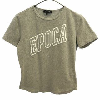 エポカ(EPOCA)のエポカ 日本製 三陽商会 プリント 半袖 Tシャツ 40 グレー EPOCA クルーネック レディース(Tシャツ(半袖/袖なし))