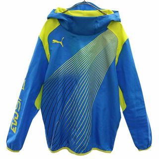 プーマ(PUMA)のプーマ 総柄 トレーニング 長袖 ジャケット M ブルー×イエロー PUMA スポーツ ウォームアップ プルオーバー メンズ(その他)