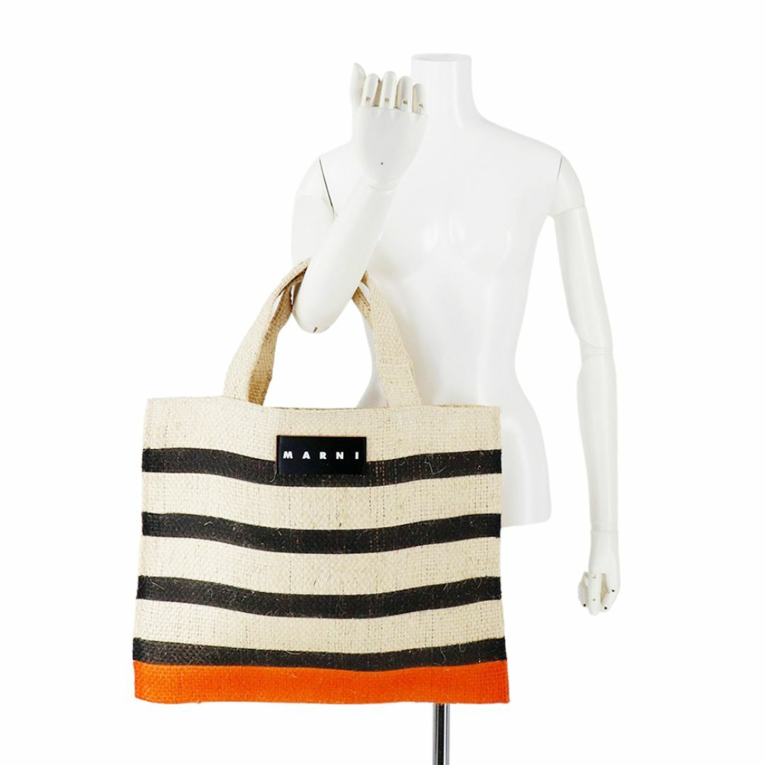 MARNI - マルニ トートバッグ ストローバッグ ボーダー チリ MARNI - マルニ トートバッグ ストローバッグ ボーダー チリ