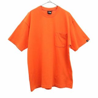 ザノースフェイス(THE NORTH FACE)のザノースフェイス ワンポイントロゴ 半袖 Tシャツ L オレンジ THE NORTH FACE クルーネック アウトドア メンズ(Tシャツ/カットソー(半袖/袖なし))