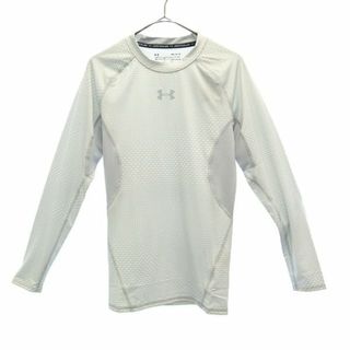 アンダーアーマー(UNDER ARMOUR)の未使用 アンダーアーマー 総柄 トレーニング 長袖 Tシャツ MD グレー UNDER ARMOUR ロンT クルーネック スポーツ メンズ(Tシャツ/カットソー(七分/長袖))