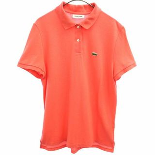 ラコステ(LACOSTE)のラコステ ワンポイントロゴワッペン 半袖 ポロシャツ 38 ピンク LACOSTE 鹿の子地 カスタムフィット レディース(ポロシャツ)