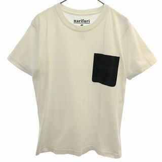 ナリフリ(narifuri)のナリフリ 半袖 Tシャツ S ホワイト narifuri ポケット付 クルーネック レディース(Tシャツ(半袖/袖なし))