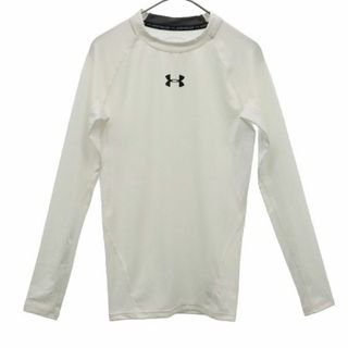 アンダーアーマー(UNDER ARMOUR)のアンダーアーマー プリント トレーニング 長袖 シャツ SM ホワイト UNDER ARMOUR コンプレッションインナー スポーツ ウォームアップ メンズ(シャツ)