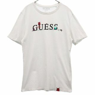 ゲス プリント 半袖 Tシャツ M ホワイト Guess クルーネック メンズ