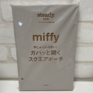 miffy - steady　6月号付録　ミッフィー　ガバッと開くスクエアポーチ