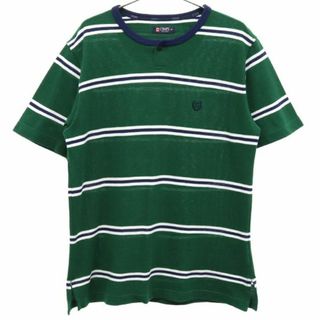 チャップス(CHAPS)のチャップス ボーダー 半袖 ヘンリーネック Tシャツ M グリーン CHAPS メンズ(Tシャツ/カットソー(半袖/袖なし))