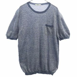 チルコロ1901 イタリア製 リネンブレンド 半袖 Tシャツ L ブルー CIRCOLO1901 レディース(Tシャツ(半袖/袖なし))