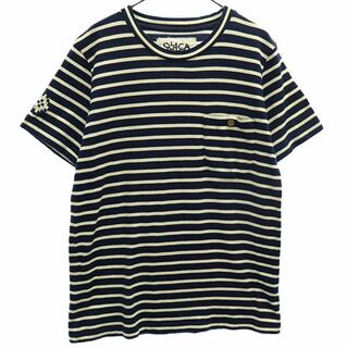 ソルカ 日本製 ボーダー 半袖 Tシャツ XS ネイビー系 SOLCA レディース(Tシャツ(半袖/袖なし))
