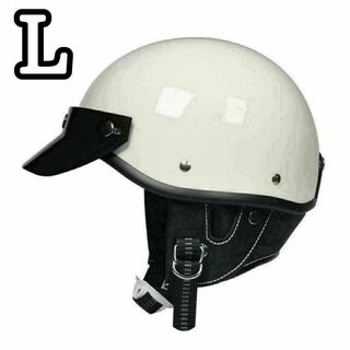 Ｌ　ポリスヘルメット　ホワイト　キャップ型　半帽　　半ヘル(ヘルメット/シールド)