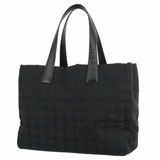 シャネル(CHANEL)のシャネル ニュートラベルライン トートMM バッグ ナイロンジャガード レザー ブラック ゴールド 黒 レディース 美品 1572(トートバッグ)