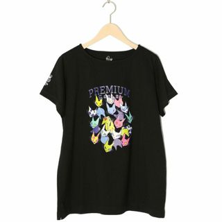 スカラー(ScoLar)のプレミアムスカラー 742007 カラフルなネコ柄Tシャツ(Tシャツ(半袖/袖なし))