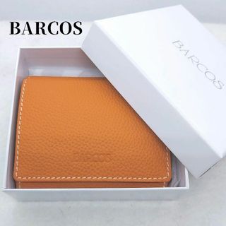 BARCOS - ●●バルコス　シュリンクレザーミニウォレット　オレンジ　箱つき　BARCOS