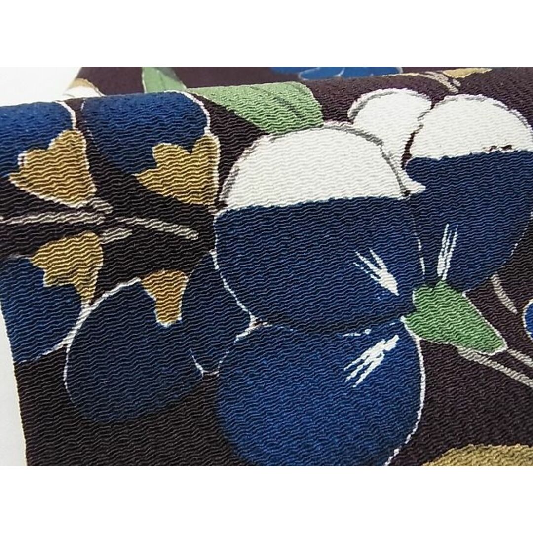 平和屋本店□極上 九寸名古屋帯 型染め 草花文 鬼しぼ縮緬 えり 平和屋本店□極上 九寸名古屋帯 型染め 草花文 鬼しぼ縮緬 えり