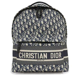 クリスチャンディオール(Christian Dior)のクリスチャンディオール Diortravel リュック デイパック バックパック ディオール オブリーク ジャカード ブルー ベージュ 青 ブラック金具 M6104STZQ Christian Dior（未使用　展示品）(リュック/バックパック)