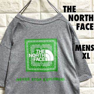 ザノースフェイス(THE NORTH FACE)の美品　ザノースフェイス　半袖Tシャツ　デカロゴ　メンズXLサイズ(Tシャツ/カットソー(半袖/袖なし))