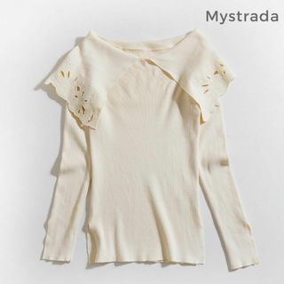 マイストラーダ(Mystrada)の975u*マイストラーダ Mystrada カットワーク 刺繍 ケープ ニット.(ニット/セーター)