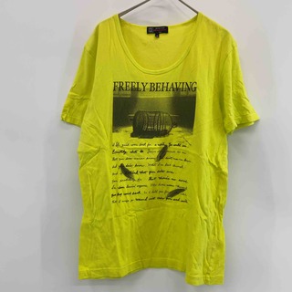 ミッシェルクランオム(MICHEL KLEIN HOMME)のMICHEL KLEIN ミッシェルクラン メンズ Tシャツ半袖 イエローグリーン プリント(Tシャツ/カットソー(半袖/袖なし))
