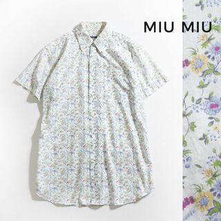 ミュウミュウ(miumiu)の977u*美品 ミュウミュウ MIUMIU 小花柄 フラワー シャツ(シャツ/ブラウス(半袖/袖なし))