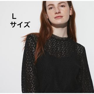 ユニクロ(UNIQLO)の新品未使用　UNIQLOレースブラウス　Lサイズ　(シャツ/ブラウス(長袖/七分))