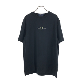 フレッドペリー(FRED PERRY)のフレッドペリー ロゴ刺繍 半袖 Tシャツ L ブラック FRED PERRY メンズ(Tシャツ/カットソー(半袖/袖なし))