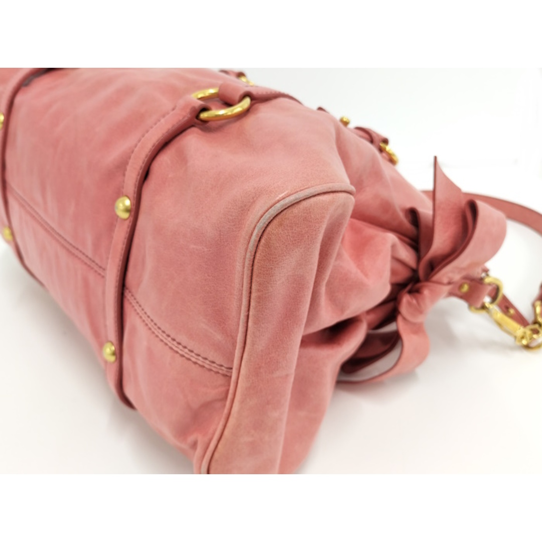 MIU MIU - MIU MIU 2WAYショルダーバッグ レザー ピンク RT0365 MIU MIU - MIU MIU 2WAYショルダーバッグ レザー ピンク RT0365