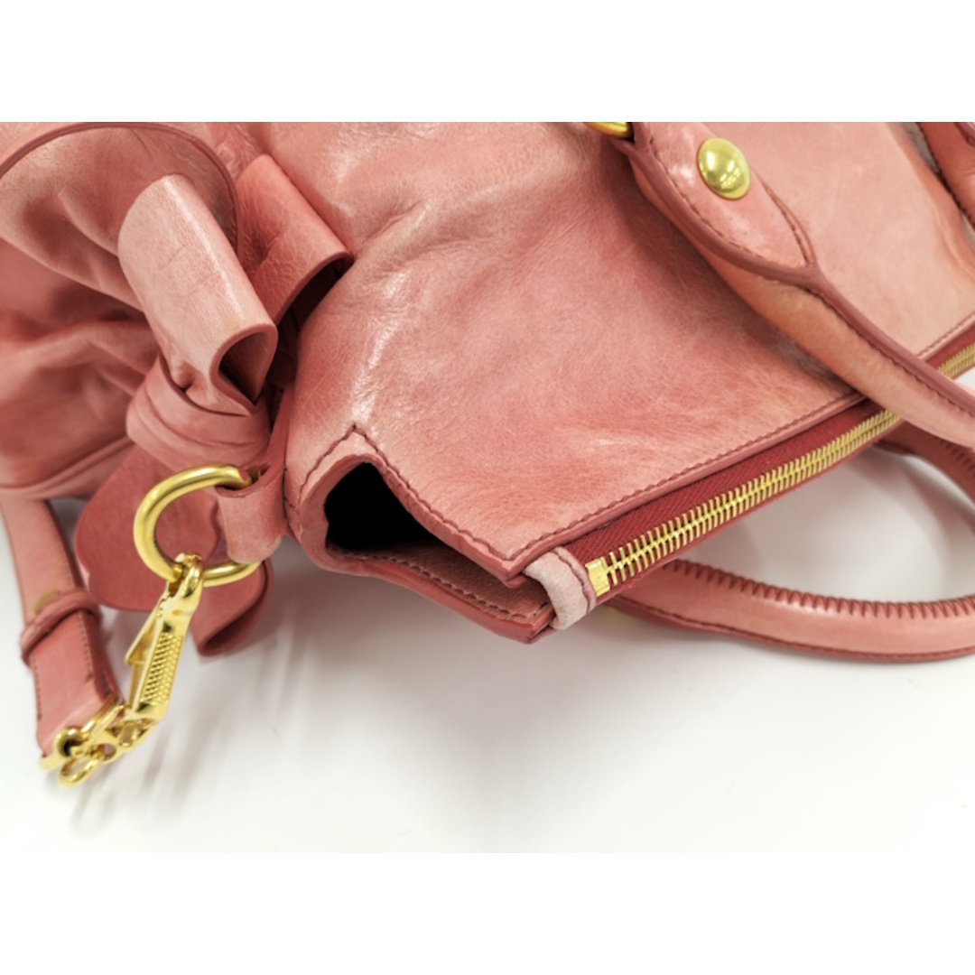 MIU MIU - MIU MIU 2WAYショルダーバッグ レザー ピンク RT0365 MIU MIU - MIU MIU 2WAYショルダーバッグ レザー ピンク RT0365