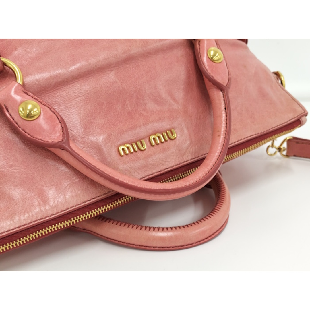 MIU MIU - MIU MIU 2WAYショルダーバッグ レザー ピンク RT0365 MIU MIU - MIU MIU 2WAYショルダーバッグ レザー ピンク RT0365