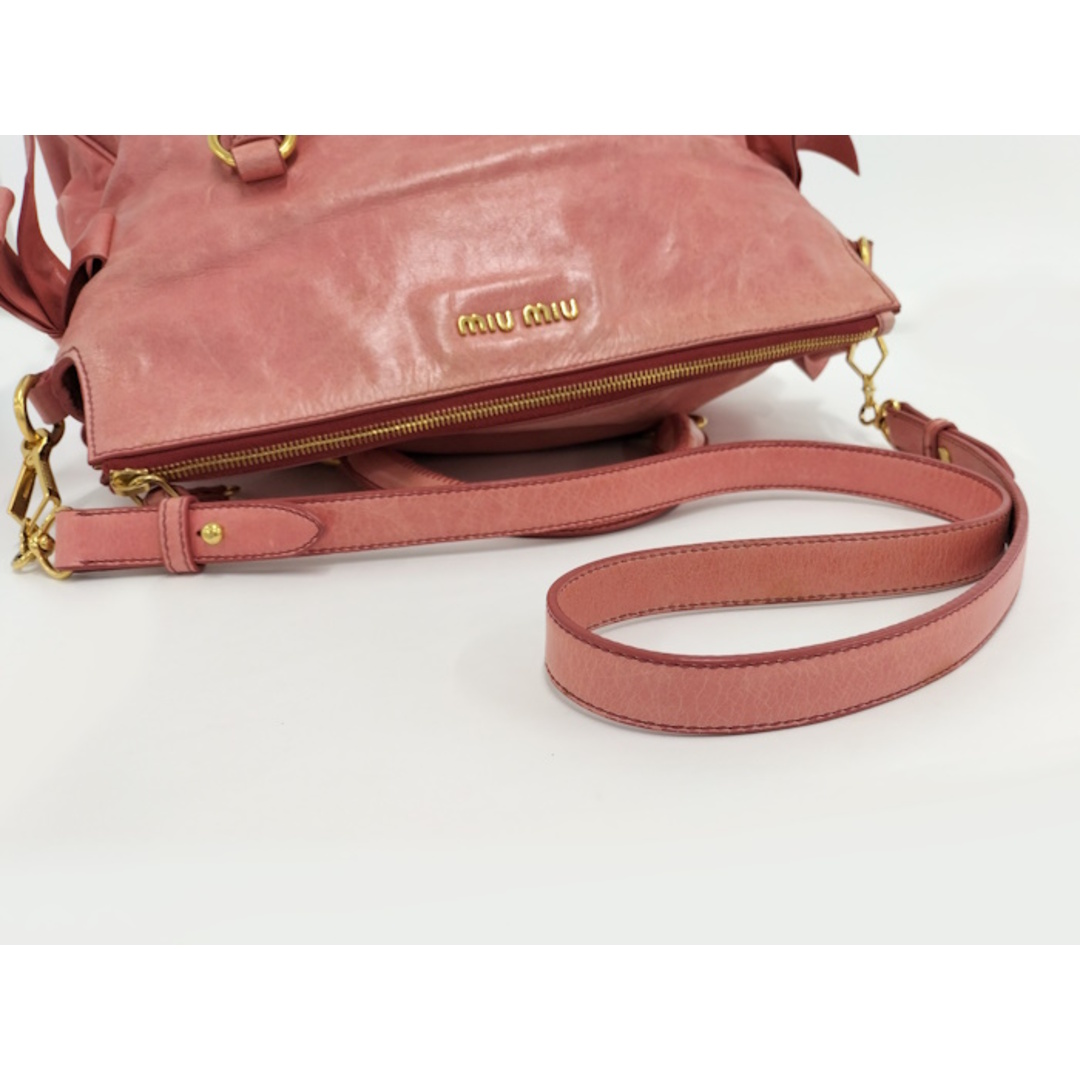 MIU MIU - MIU MIU 2WAYショルダーバッグ レザー ピンク RT0365 MIU MIU - MIU MIU 2WAYショルダーバッグ レザー ピンク RT0365